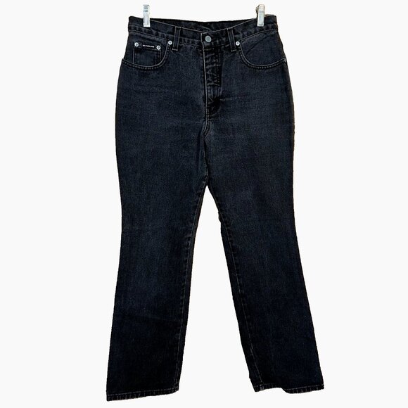 NY&C Black Bootcut Jeans Sz 10  Y2K Quiet Luxury Cotton Denim Made in Canada - Picture 1 of 8